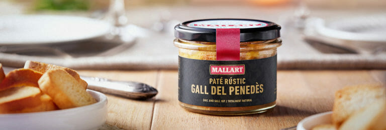 Paté rústico de gallo del Penedès IGP elaborado por Mallart Artesanos Charcuteros