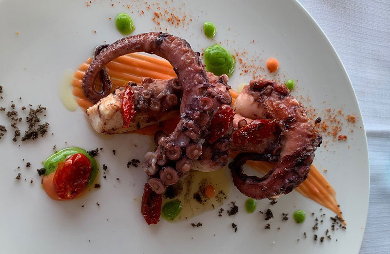 Oktopus-Gericht, zubereitet vom Restaurant La Spigola.