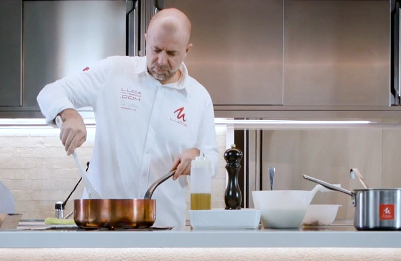 Luca Montersino cocinando